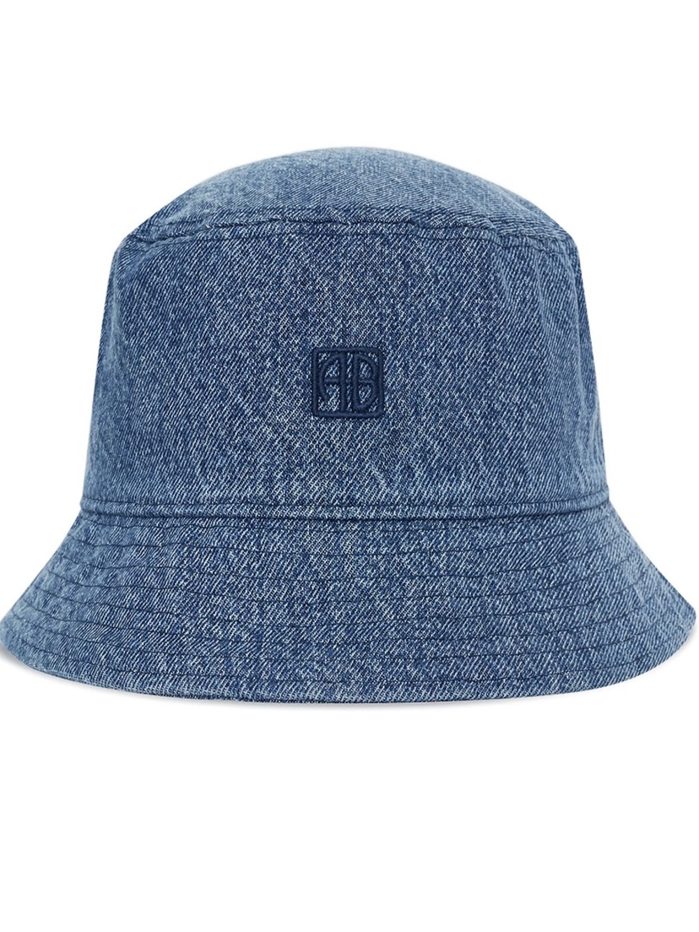 Anine Bing Denim Blue Logo Bucket Hat
